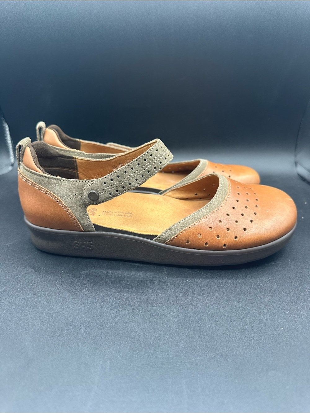 SAS Eden Women US 10 Mary Jane Desert Sage Brown Leather Comfort Shoes